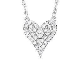 LUXURIANT 0.50 Ct. Lab-Grown Diamond Pressure Set Pendant in Rhodium Overlay Sterling Silver (SI G/H)